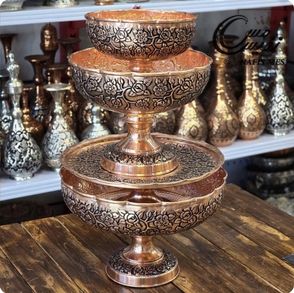 ست پذیرایی مسی ۴ پارچه نقشینه