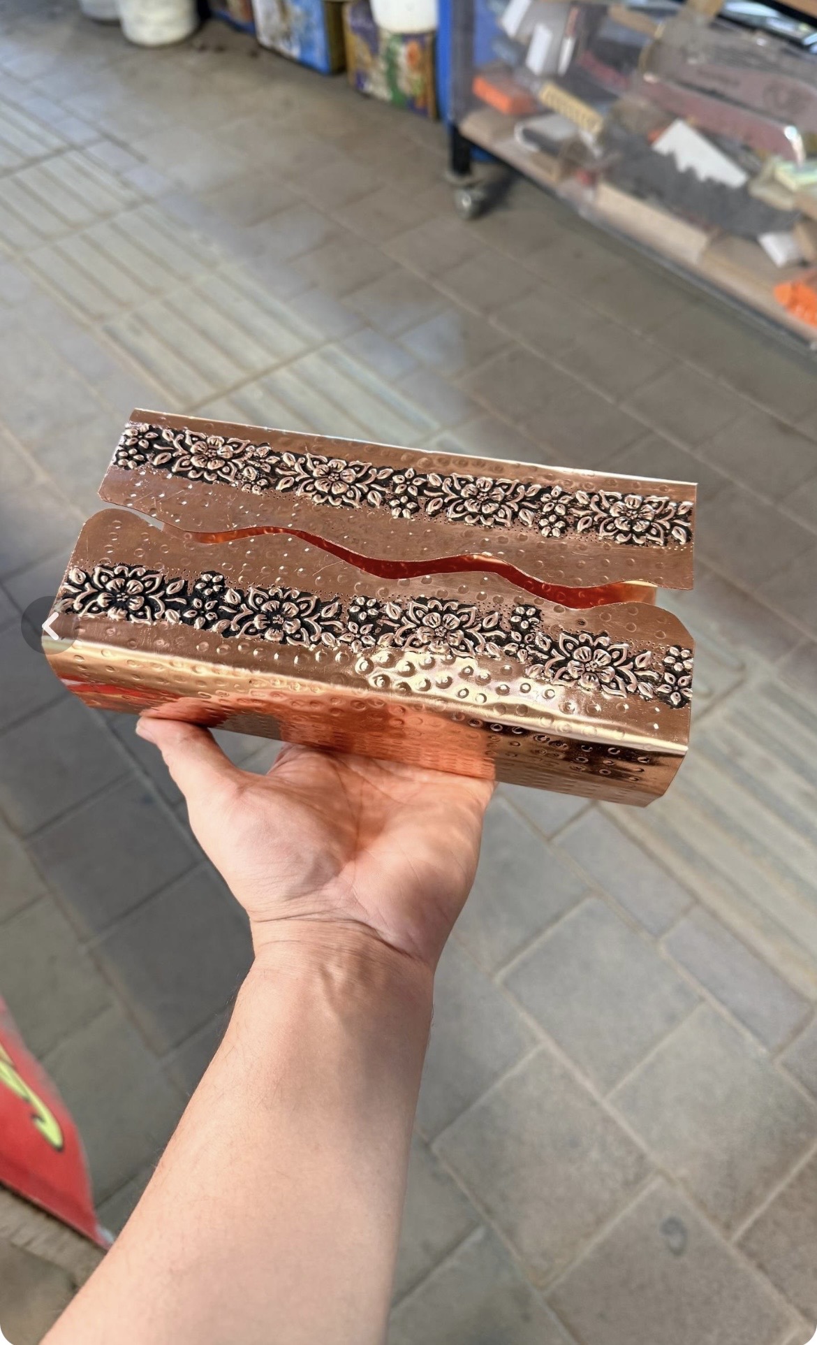 جا دستمالی مسی گلبرگ