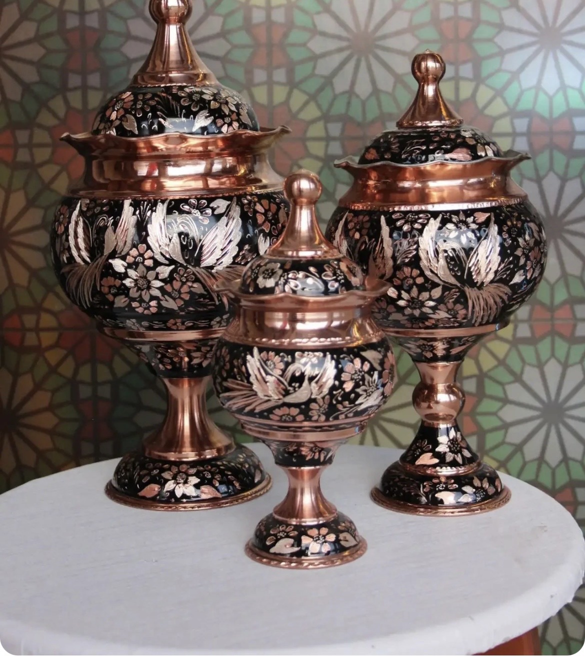 قندان مسی الماس تراش هما